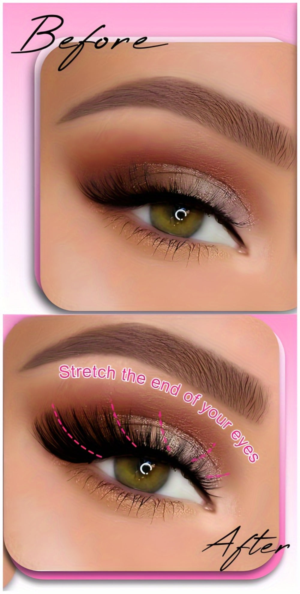 Cat-Eye False Eyelashes Bulk Bundle with Six Packs of 30 Pairs in Stacked Pink Storage Trays
