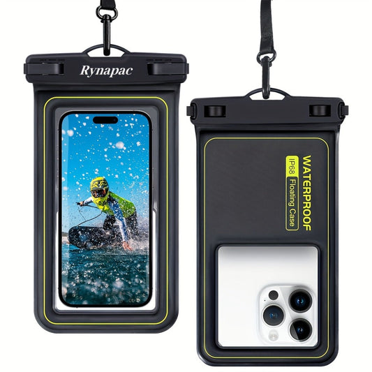 Buoyant Waterproof Phone Dry Bag 2 Pack for iPhone 16 15 14 13 12 11 Pro Max Samsung Galaxy – Float Pouch Beach Pool Water Park Kayaking Universal Fit