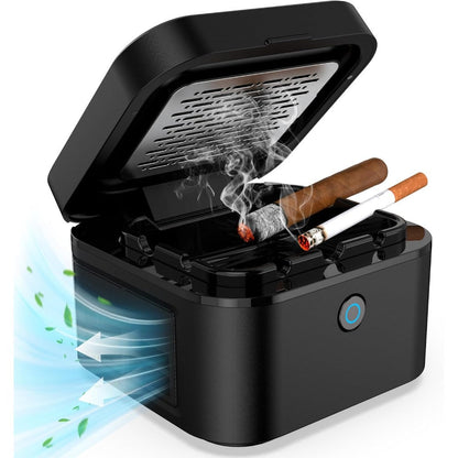Smokeless Ashtray with HEPA Filter – USB Rechargeable Indoor Ashtray for Home Office Car, 4 Filters Included, Gifts for Him Her