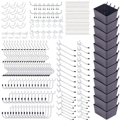 Pegboard Hook Organizer Kit, 278-Piece Bin and Hook Assortment for 1/8- and 1/4-Inch Tool Boards