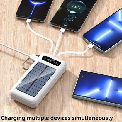 Solar Power Bank, 10000mAh to 30000mAh Charger with Built-In Cables, LED Light, Digital Display and 5W or 15W Options