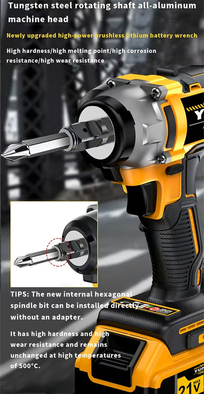 Impact Drill Set 21V Cordless with Drill Bit Accessories, Toolbox & Charger – Heavy Duty Wireless Impact Wrench Drill, 2AH / 4AH Battery Options, for Car Repair, Construction & Heavy-Duty DIY Projects
