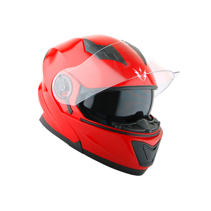 Motorcycle Modular Full Face Helmet Flip Up Dual Visor Sun Shield with Optional LED Tail Light 3 Modes Removable Washable Interior, Multiple Colors S M L XL — Modular901