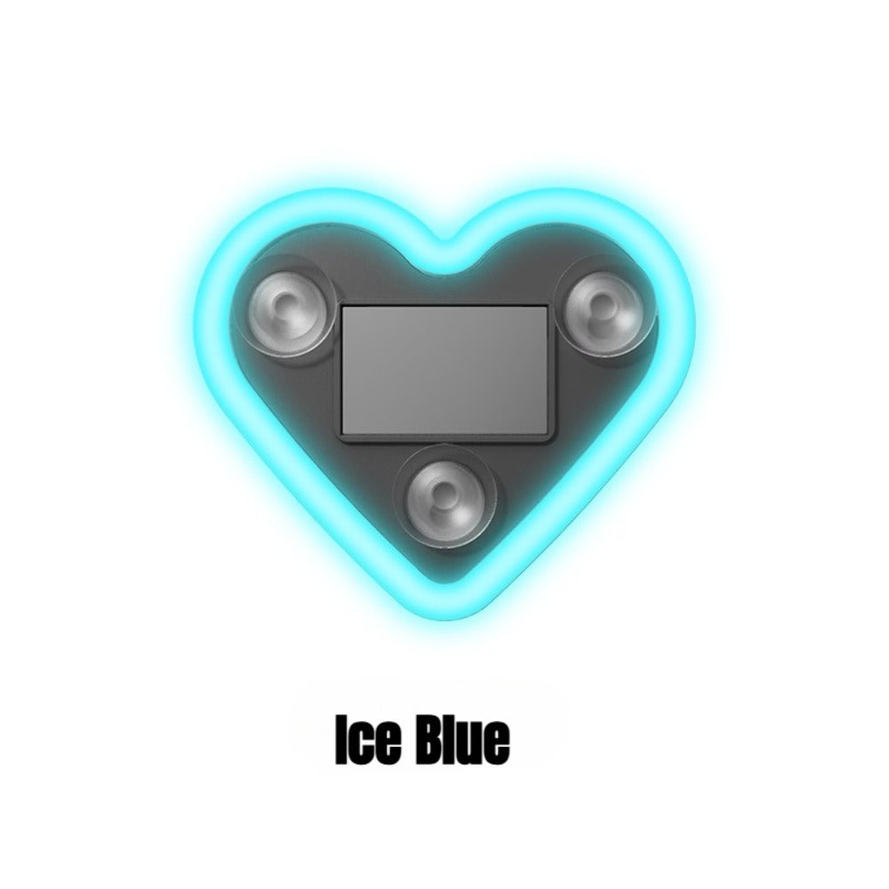 Car Interior Neon Heart Lights Solar USB Rechargeable 5 Lighting Modes Vibration-Sensing Auto On/Off Dashboard Decoration for Cars Trucks SUVs, 2pcs Set Iridescent Pink Blue Red Ice Blue Gift