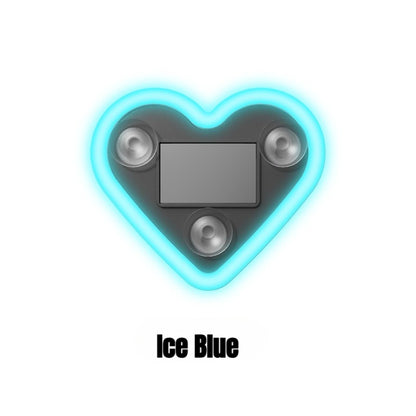 Car Interior Neon Heart Lights Solar USB Rechargeable 5 Lighting Modes Vibration-Sensing Auto On/Off Dashboard Decoration for Cars Trucks SUVs, 2pcs Set Iridescent Pink Blue Red Ice Blue Gift