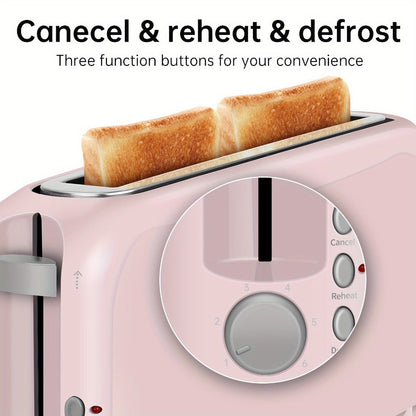 Slim Toaster 2-Slice – SEEDEEM 6-Setting Shade Control, Cancel, Reheat & Defrost, Removable Crumb Tray, 750W Compact Fits-Anywhere Design for Bread, Waffles & Bagels, 6 Colors Available