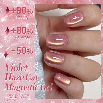 Gel Nail Polish – Cat Eye Magnetic Set BORN PRETTY Nude Golden Glitter 2 Colors Ultra Shine Semi-Permanent UV LED Soak Off Long Lasting…