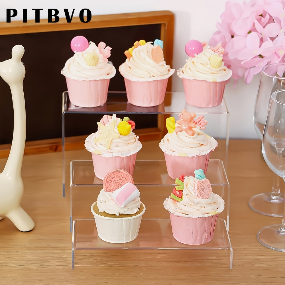 Acrylic Display Risers Clear Transparent Stands for Funko Pop Figures, Cupcakes, Jewelry, Perfume Bottles – Multi-Size Display Shelf Organizer for Home, Store & Craft Show – 10 or 20 Piece Set Large Size