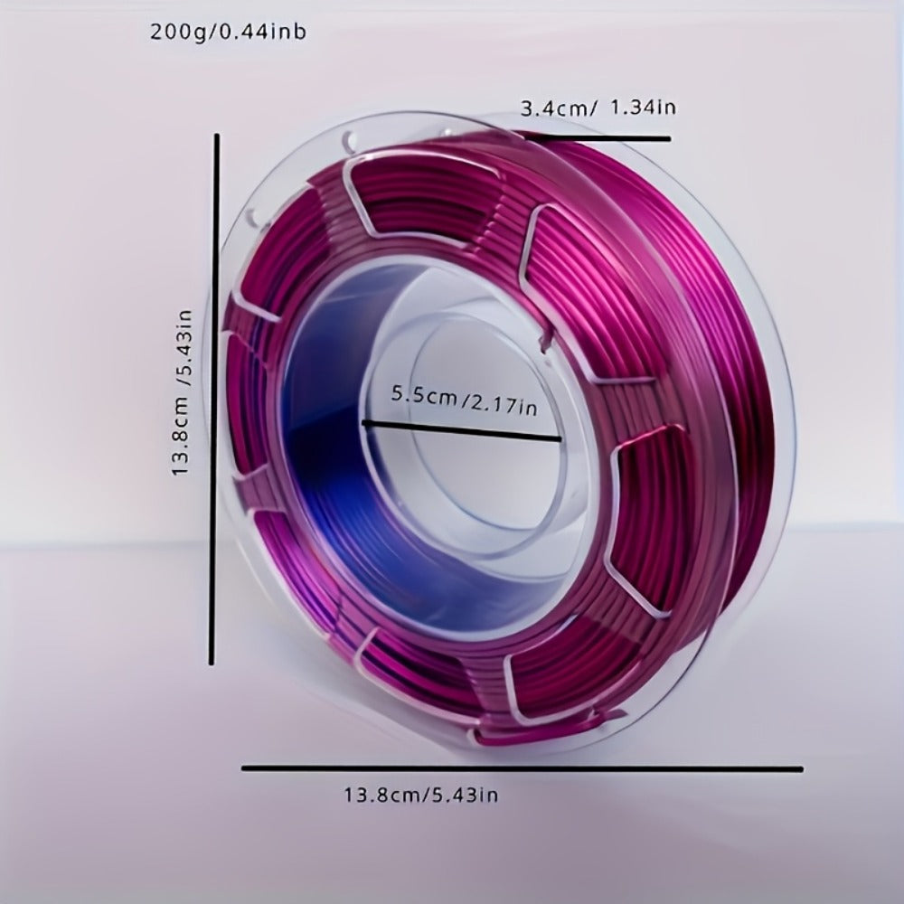 3D Printer Filament Glow PLA 1.75mm 200g Spool in Luminous Green or Blue for Light-Reactive Color Effects