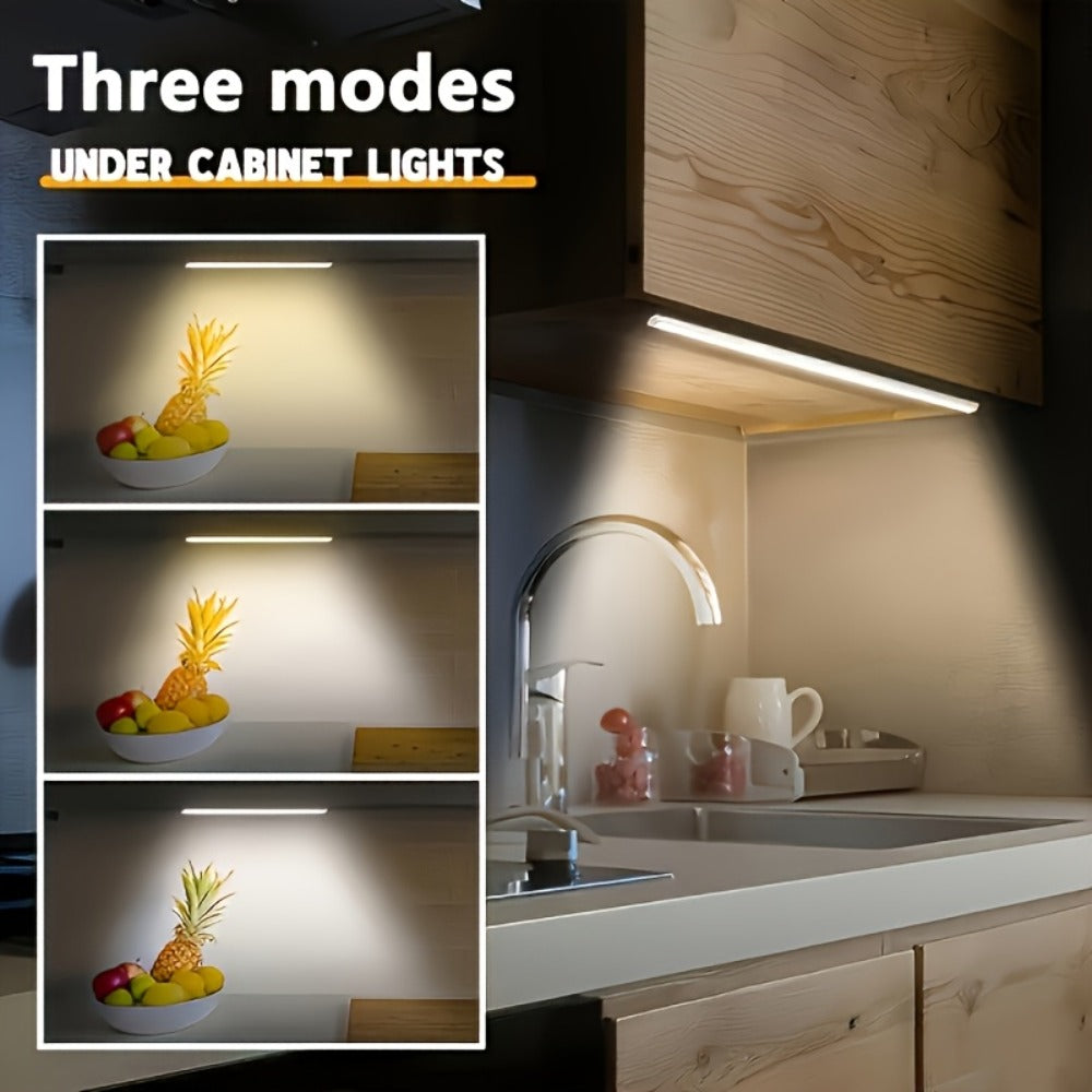 Night Light Motion Sensor LED Bar with USB Rechargeable 400mAh Battery, Three Brightness Levels and Six Size-Pack Options