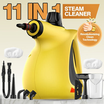 Steam Cleaner 11-in-1 Corded Handheld Kit with Long Hose, Detail Brushes and Window Cleaning Attachment