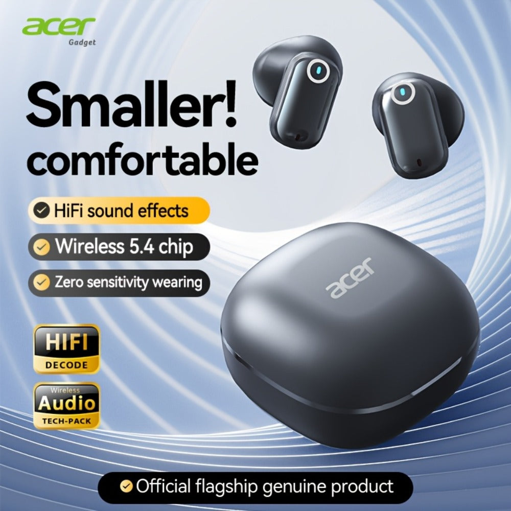 Acer OHR501 Dolby Surround Sound Wireless Earbuds Bluetooth 5.4 Semi-In-Ear TWS Intelligent Noise Cancellation Fingerprint Touch Control Ultra-Low Latency Type-C Fast Charging 8 Colors