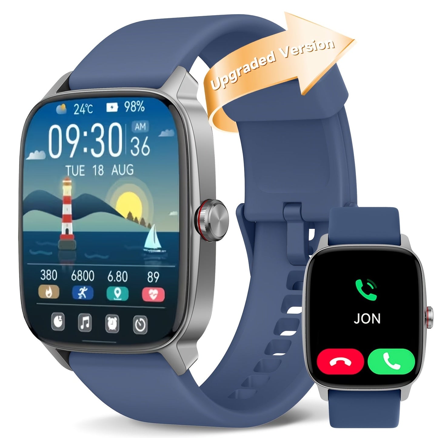 Smartwatch – with Built-in Alexa FAWEIO 1.8" HD Touch Screen, Bluetooth Calling, 100+ Sport Modes, Fitness Tracker Heart Rate Sleep…
