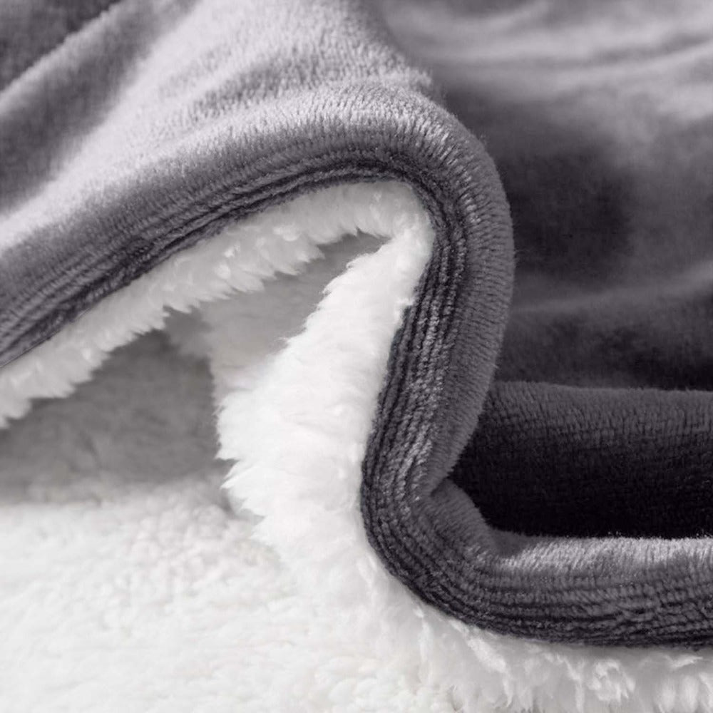 480GSM Sherpa Fleece Blanket – Double-Sided Heavy Warm Throw for Couch, Bed & Travel, Reversible All Season, 13 Colors, 3 Sizes