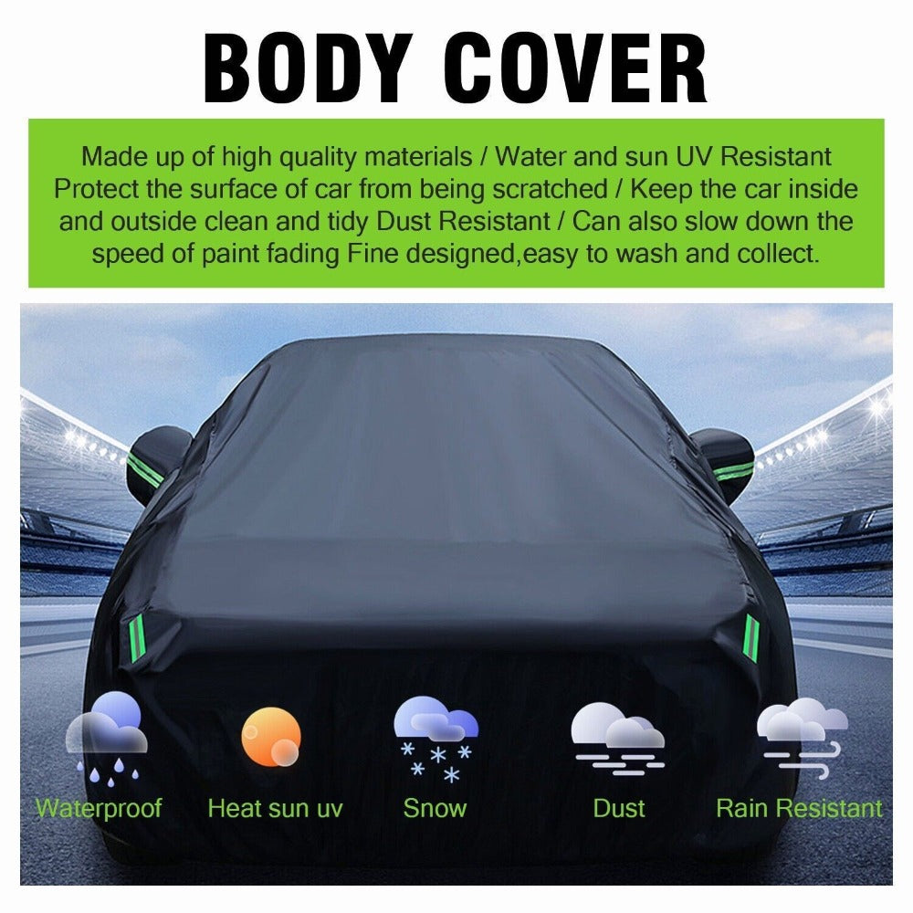 All Weather Car Cover for Sedan & Coupe 185"x69"x59" - Outdoor UV, Rain, Snow & Hail Protection for Toyota Camry, Honda Accord, Mustang & More