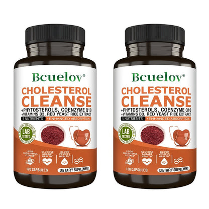 Herbal Supplement with Bcuelov Label, Phytosterols CoQ10 and Red Yeast Rice Capsules, 120 Count