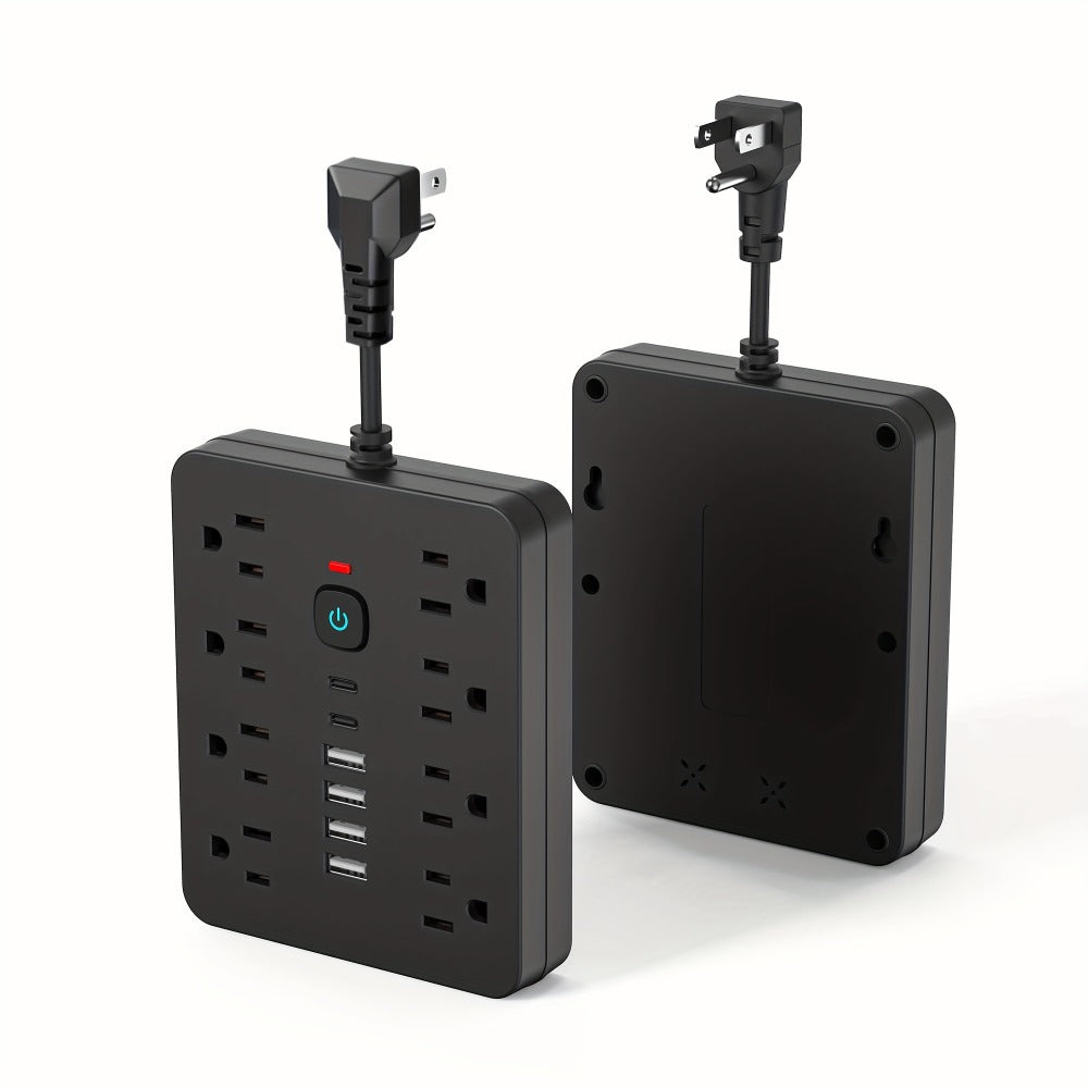 Power Strip 14-in-1 Surge Protector with 8 AC Outlets, 4 USB-A, 2 USB-C and Black or White Finish