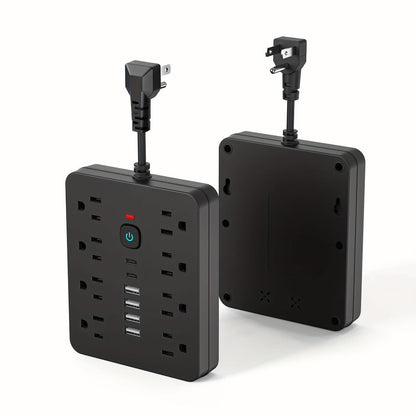 Power Strip 14-in-1 Surge Protector with 8 AC Outlets, 4 USB-A, 2 USB-C and Black or White Finish