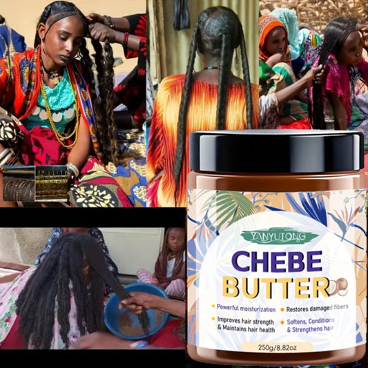 Chebe Hair Butter Masque with African Shea Castor & Batana Oils – Deep Conditioning Treatment for Curly Coily Natural Hair | Gentle Non-Irritating Formula | 250g