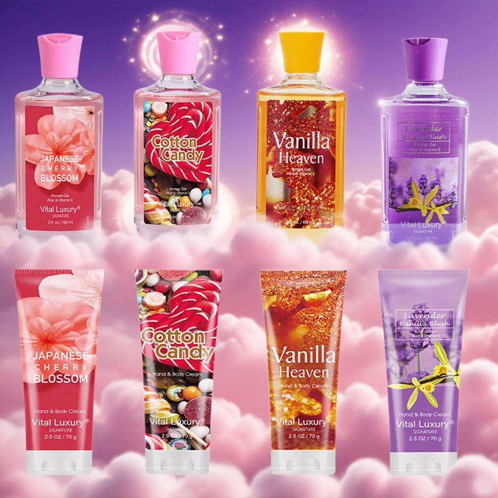 Two-Piece Body Wash and Hand Cream Gift Set with 88 ml Bottle, 70 g Tube and Five Scent Options