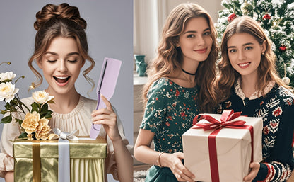 32 mm Wave-Clamp Curling Iron Options with Lavender French-Roll or Pink V-Groove Plates Pictured