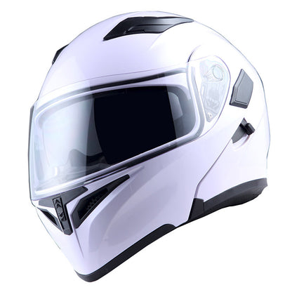 Motorcycle Modular Full Face Helmet Flip Up Dual Visor Inner Smoked Shield Lightweight Aerodynamic Thermoplastic Shell Removable Washable Interior for Men Women, Multiple Colors S M L XL
