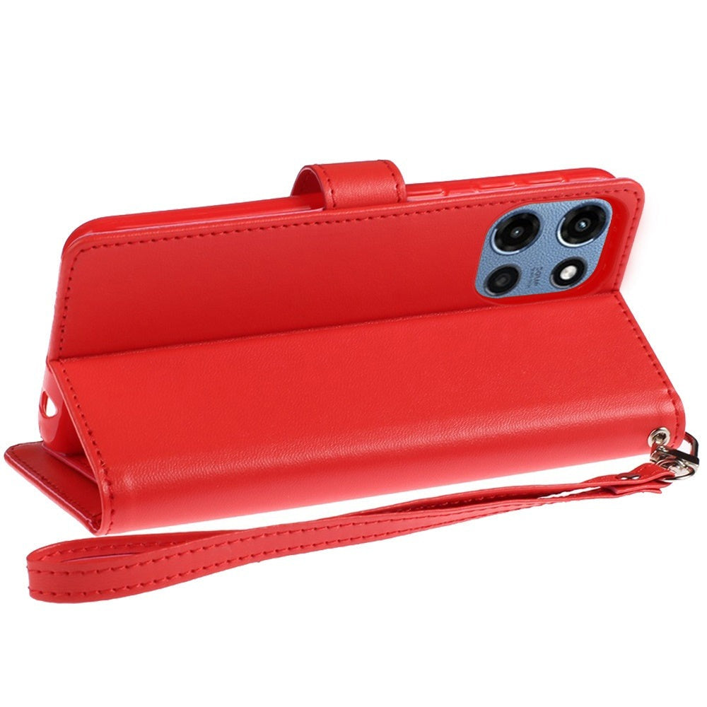Folio Wallet Case for Motorola Moto G 5G 2025 with Five Card Slots, Cash Pocket and Kickstand