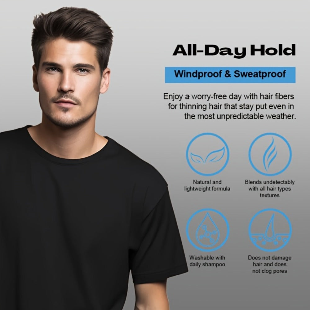 27.5-Gram Hair Fiber Powder in Seven Shades from Black and Brown to Blonde, Auburn and Gray