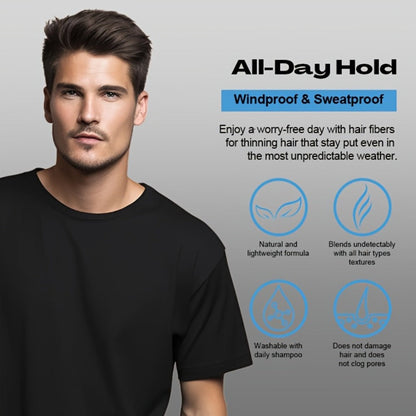 27.5-Gram Hair Fiber Powder in Seven Shades from Black and Brown to Blonde, Auburn and Gray