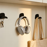[Storage Set] Silvery Headphones + Black No-Drill Hook