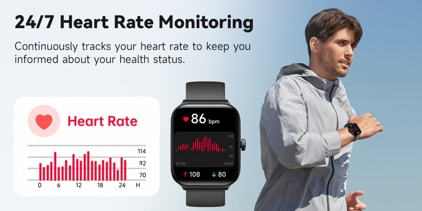Smartwatch – with Alexa Built-in FAWEIO 1.95" Large Display, Wireless Calling, 100+ Sport Modes, Pedometer Heart Rate Sleep Blood…