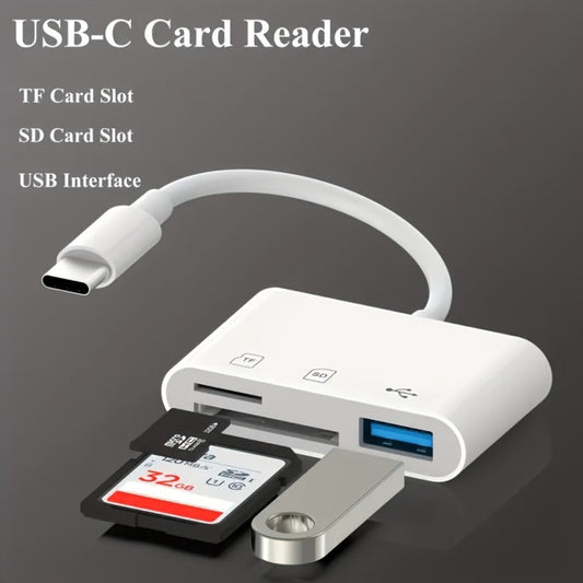 USB-C OTG SD Card Reader Adapter 2-Pack – Type-C to SD & Micro SD/TF Memory Card Reader for iPhone, Android, Windows Laptop | Camera Data Transfer Adapter