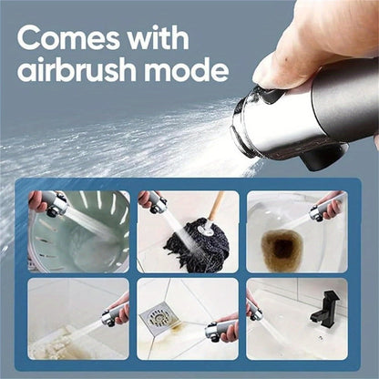 Filtered Handheld Shower Head High Pressure 4 Spray Modes ON/OFF Switch with Hose 5 Filter Elements Pet Shower