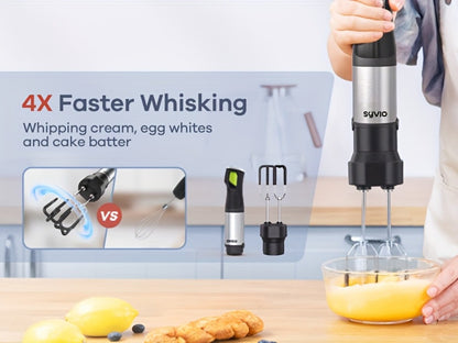 9-in-1-Labeled Immersion Blender Set with Time Display, Chopper, Beaker, Whisk and Frother