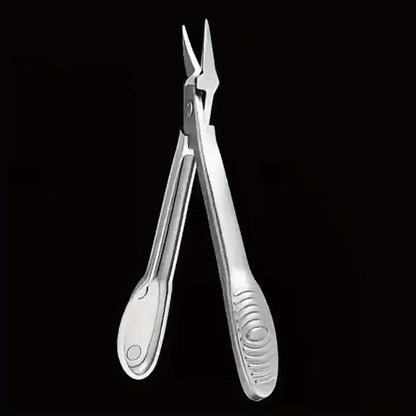 4CR13 Stainless-Steel Nail Clipper with Extended 68-Degree Right-Angle Blade and Silver Finish