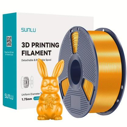 3D Printer Filament SUNLU Silk PLA+ 1.75mm 1kg Reusable Spool in Blue, Bronze, Yellow, Purple or Brass