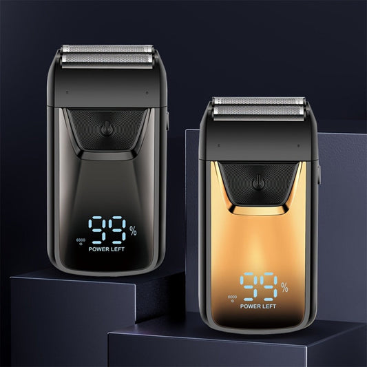 Electric Shaver Rechargeable Cordless Razor and Hair Trimmer in Gold for Face, Beard and Hair Grooming