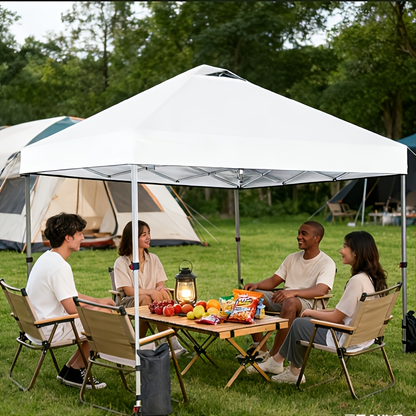 Dual-Vent 10x10ft Pop-Up Canopy Tent with Center-Hub Frame, Three Colors and Wheeled Carry Bag
