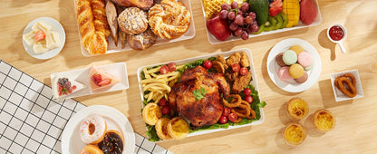 Serving Tray Set of 4 – Reusable Plastic Platters for Fruit, Cookies, Dessert & Snacks | Kitchen Party Organizer
