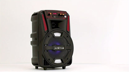 1000W Portable Party Speaker with 8-Inch Woofer & Wired Microphone, Deep Bass 2.1 Surround Sound, 8-Hour Battery, Bluetooth USB SD FM AUX, Wireless Speaker for DJ Karaoke Home Gatherings Outdoor Events