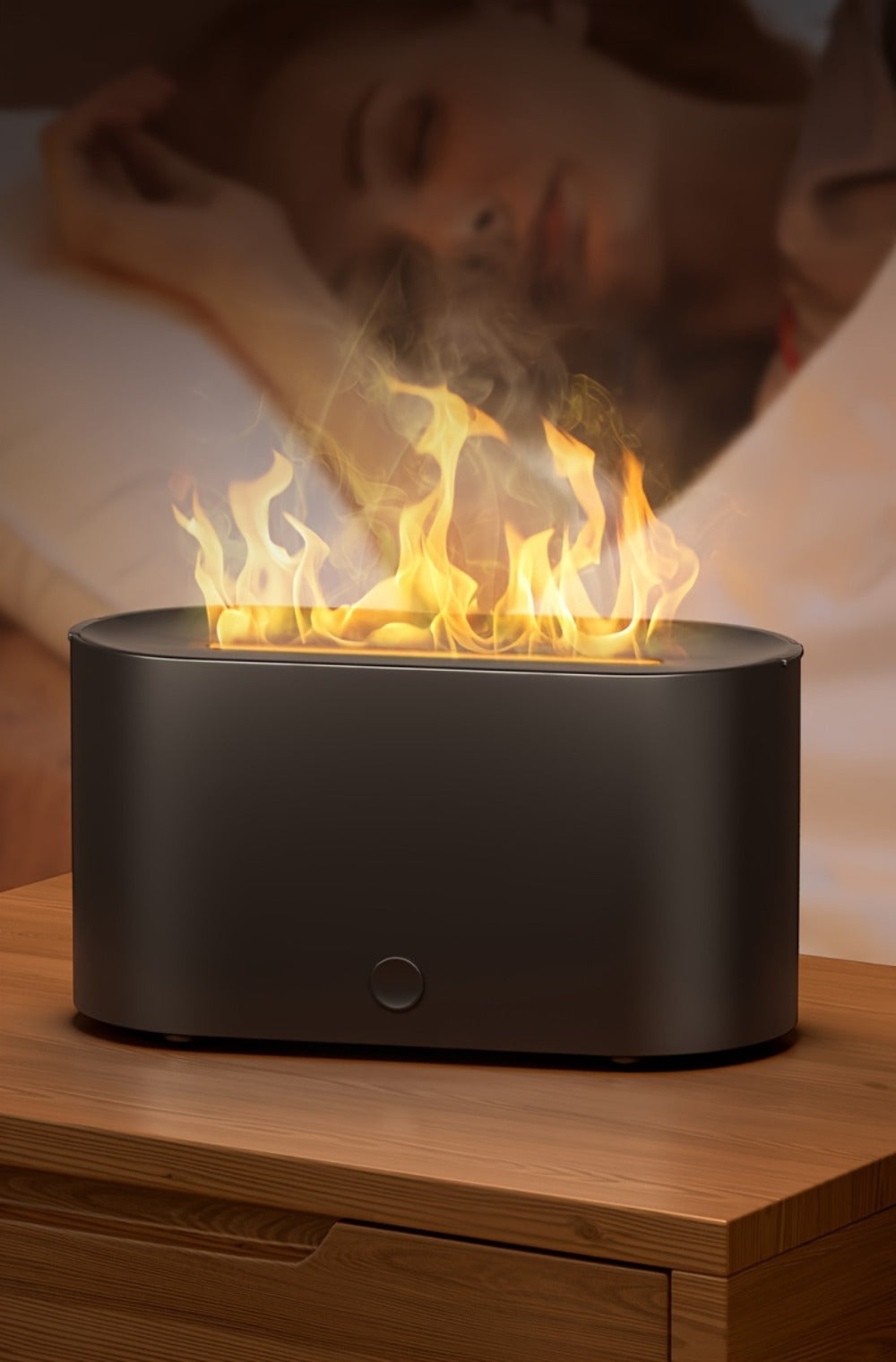 Humidifier Mini Flame-Effect USB Diffuser with Three Mist Levels and One, Two or Three-Piece Sets