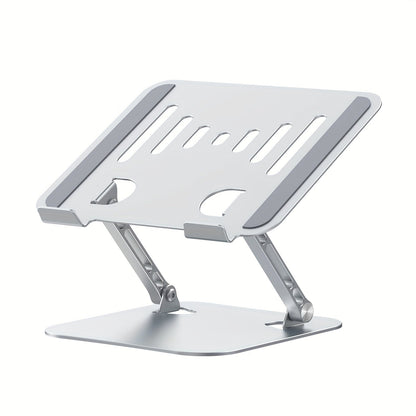 Laptop Stand Adjustable Aluminum Alloy Foldable Portable Ergonomic Desk Riser Compatible with 10 to 16.5 Inch Laptop MacBook Notebook Tablet Computer Stand Holder for Home Office – Black & Silver