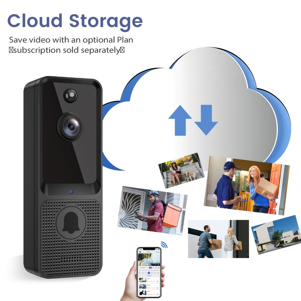 166° Wide Angle Video Doorbell 720P 2.4G 5G Dual-Band WiFi, Color Night Vision, AI Vehicle & Person Detection