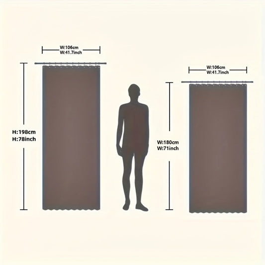 Magnetic Room Divider Curtain Doorway - Rodless Bohemian Striped Door Curtain, 210GSM Thickened Polyester, Natural Drape, Space Partition for Living Room Bedroom Kitchen, Machine Washable, No Rod Needed