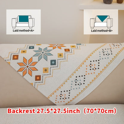 Sofa Cover Bohemian Chenille Jacquard Knit Sections with Anti-Slip Feature for Seat, Armrest or Backrest