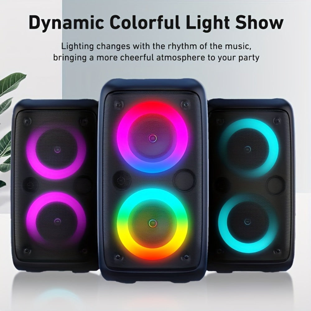Wireless Bluetooth Speaker with Color LED Lights, MOKiN KTS-1265 Portable Party Speaker, Bass Boost