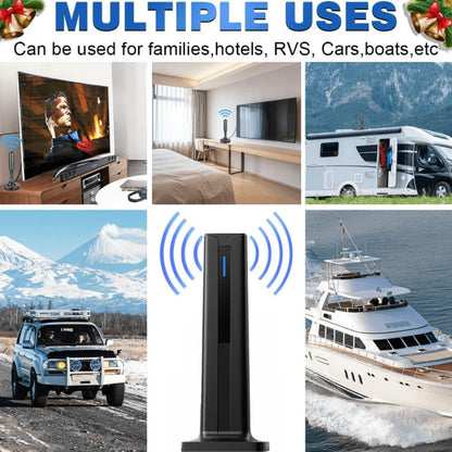 TV Antenna with Magnetic Vertical Base, 16-Foot Coaxial Cable, USB Amplifier and One or Two-Pack Options
