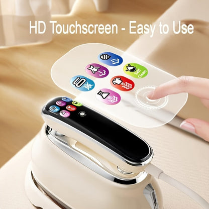 White 1300W Touchscreen Steam Iron with Five Settings, 160 mL Tank and Horizontal or Vertical Use