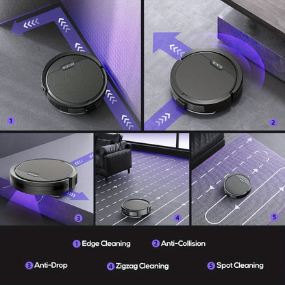 Robot Vacuum Cleaner Mop Combo 5000Pa Max Suction 2-in-1 with App & Voice Control - Scheduled Cleaning, Auto Recharge, for Pet Hair, Low Pile Carpet & Hard Floors, 12.2 inch Slim Design, Multiple Colors