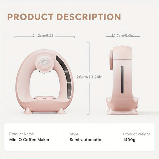 Compact Single-Serve Coffee Maker for Pods, Grounds or Tea with 4-8oz Serving Label and Four Colors